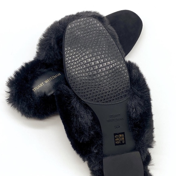 Stuart Weitzman Edie Chill Faux Fur Trimmed Mule - Picture 8 of 9